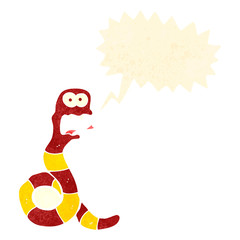 retro cartoon hissing snake