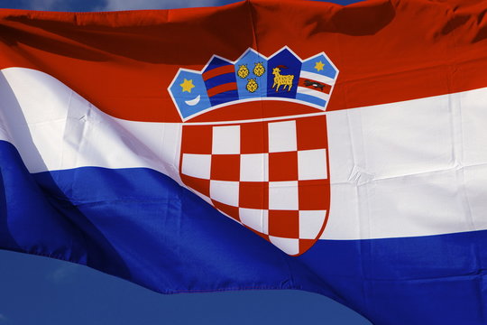 Close-up of the flag of Croatia