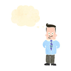 retro cartoon friendly office man