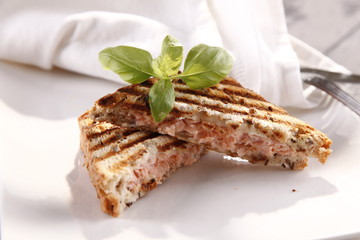 Toast with salmon