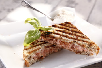Toast with salmon