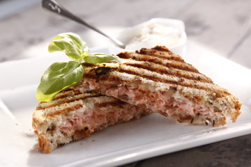 Toast with salmon