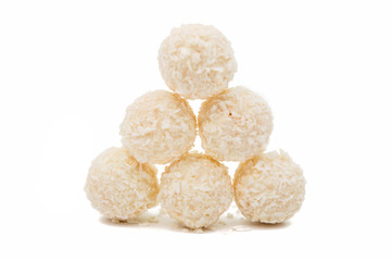 White Chocolate Candy With Coconut Topping