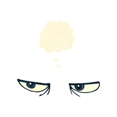 retro cartoon angry eyes
