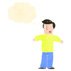 retro cartoon happy man