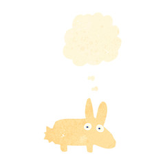 retro cartoon rabbit with thought bubble