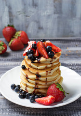 Sweet pancakes with fresh berries