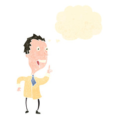 retro cartoon office man with idea