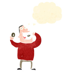 retro cartoon greedy man