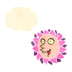 retro cartoon flower face