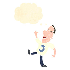 retro cartoon man wearing shirt number five