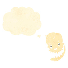 retro cartoon spooky skull symbol