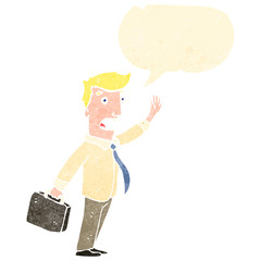 retro cartoon rushing businessman