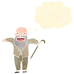 retro cartoon shocked old man