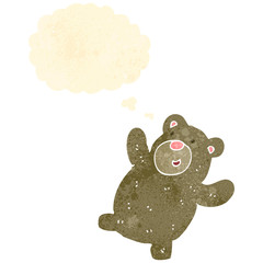 retro cartoon teddy bear with thought bubble