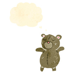 cute retro cartoon teddy bear with thought bubble