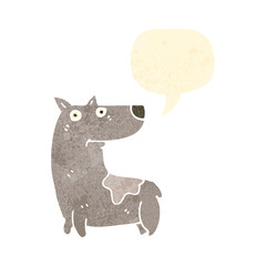 retro cartoon dog with speech bubble