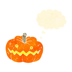 retro cartoon spooky halloween pumpkin