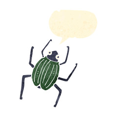 retro cartoon giant bug