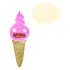 retro cartoon ice cream cone