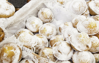 Homemade cupcakes with sugar