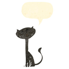 retro cartoon black cat