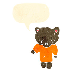 retro cartoon teddy bear