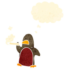 retro cartoon robin smoking cigarette