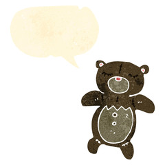 retro cartoon teddy bear