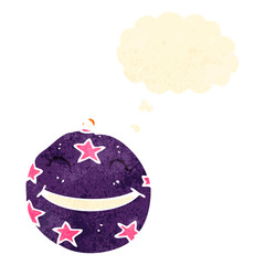 retro cartoon christmas decoration with face