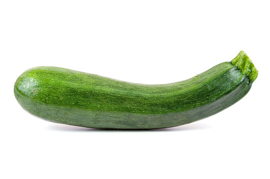 Fresh courgette on white background