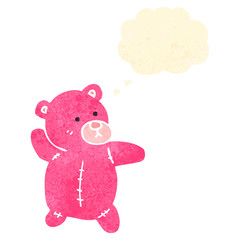 retro cartoon pink teddy bear