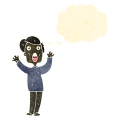 retro cartoon man with thought bubble