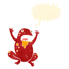 retro cartoon poison frog