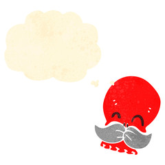 funny retro cartoon skull with thought bubble