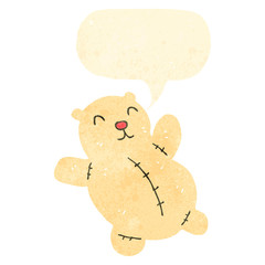 retro cartoon polar bear with speech bubble