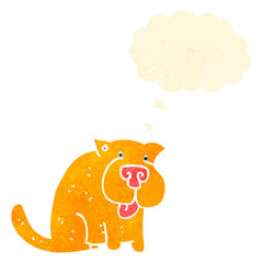 retro cartoon fat little dog
