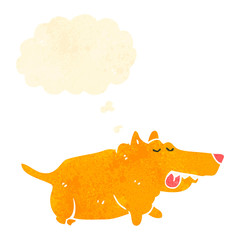 retro cartoon fat little dog