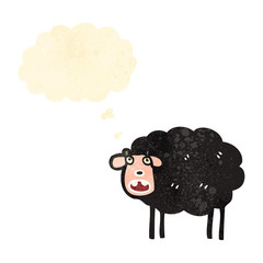 retro cartoon black sheep