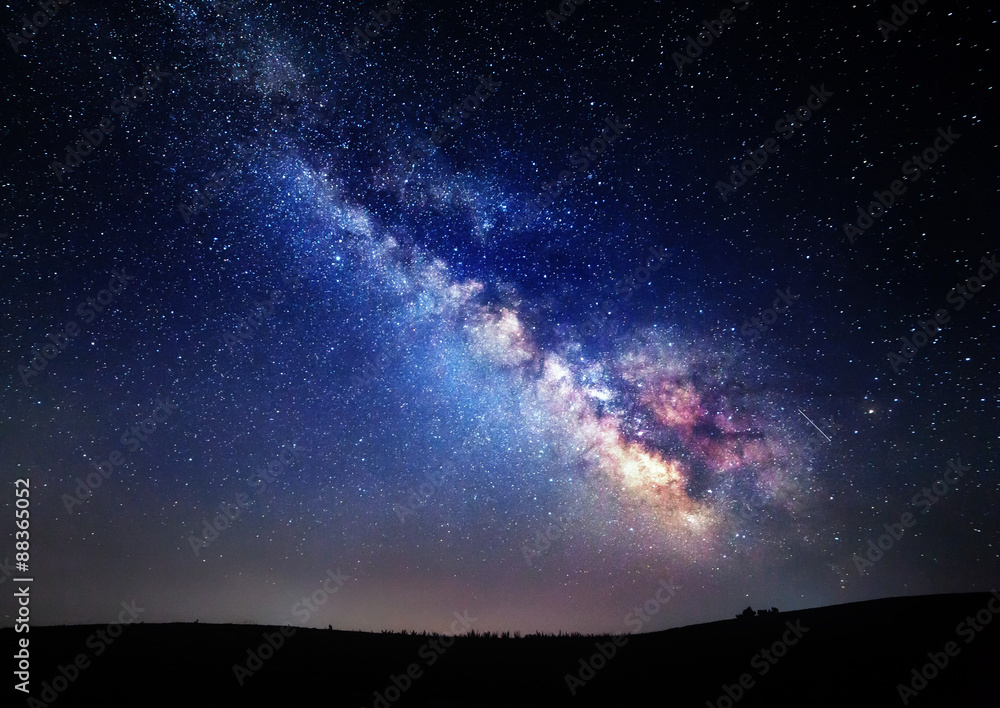 Wall mural milky way. beautiful summer night sky with stars in crimea
