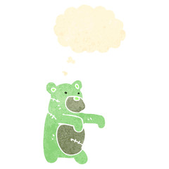 retro cartoon zombie teddy bear