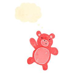 retro cartoon teddy bear with thought bubble