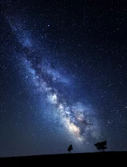 Wandcirkels tuinposter Melkweg. Mooie zomerse nachtelijke hemel met sterren op de Krim © den-belitsky
