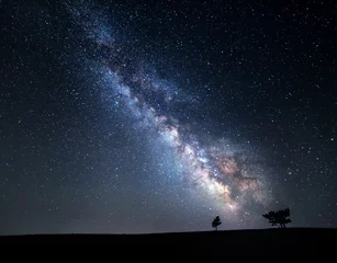 Gordijnen Melkweg. Mooie zomerse nachtelijke hemel met sterren op de Krim © den-belitsky