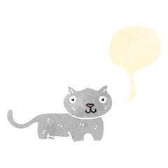 retro cartoon cat with speech bubble