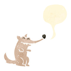 retro cartoon laughing wolf