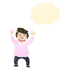 retro cartoon celebrating businessman