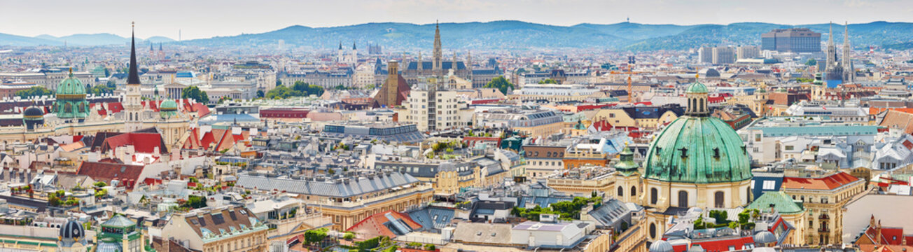 Aerial view of city center of Vienna