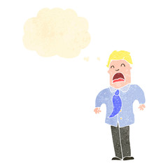 retro cartoon shrugging businessman