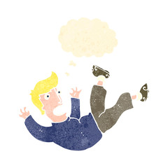 retro cartoon falling man